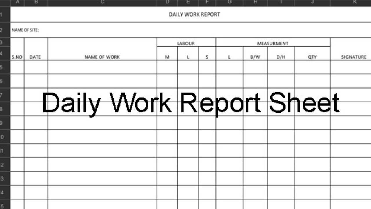 Download Excel Template For Daily Construction Work Report Pertaining To Daily Report Sheet Template