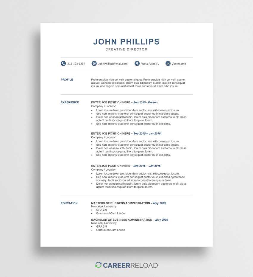 Download Free Resume Templates - Free Resources For Job Seekers Regarding Free Downloadable Resume Templates For Word