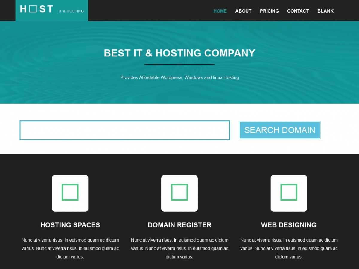 Download Html/css Templates For Free: It Host – Free Html Within Blank Html Templates Free Download