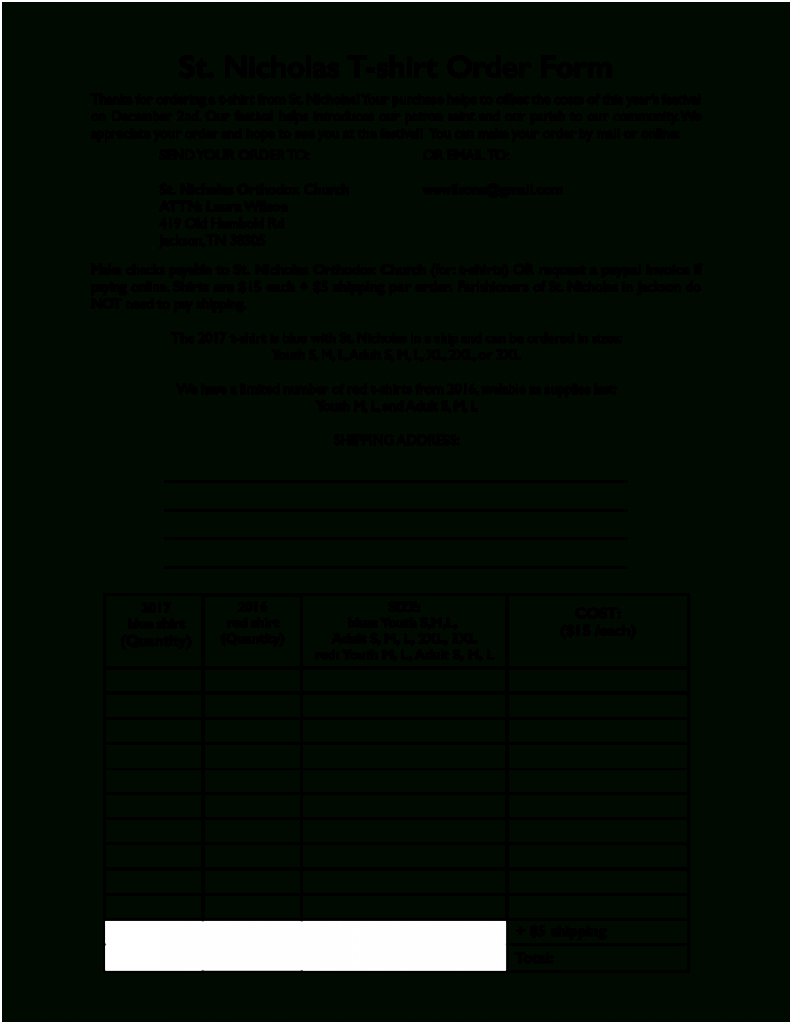 Download Large Size Of T Shirt Order Form Blank Template With Blank T Shirt Order Form Template