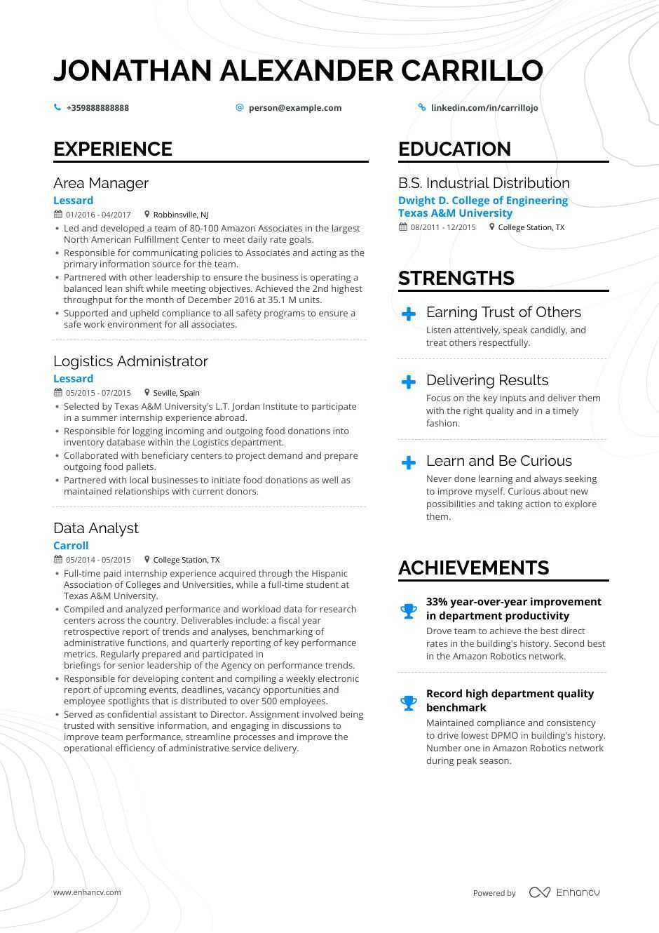 Download: Operations Manager Resume Example For 2020 | Enhancv Inside Operations Manager Report Template