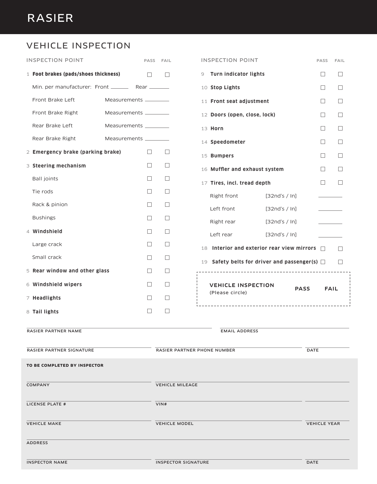 Download Vehicle Inspection Checklist Template | Excel | Pdf Within Vehicle Checklist Template Word