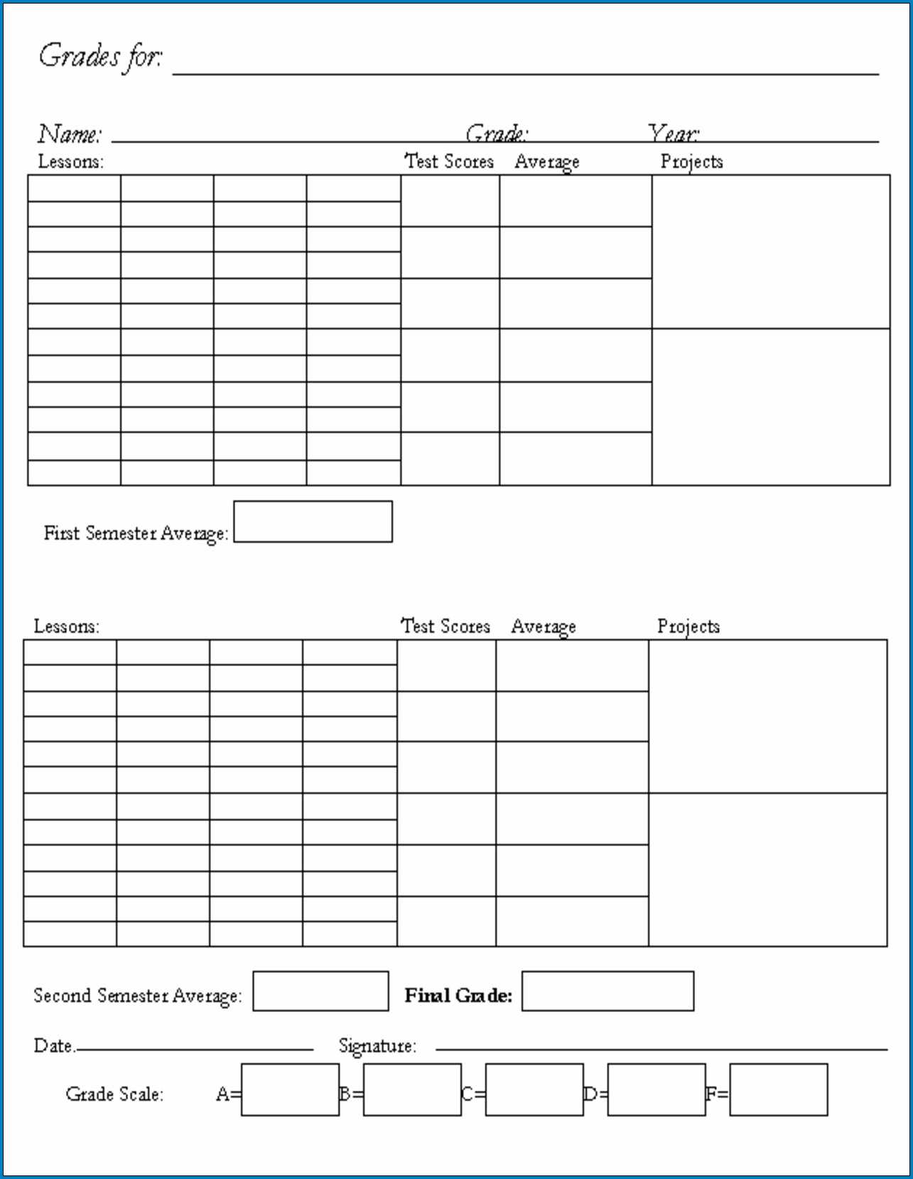 √ Free Printable Homeschool Report Card Template | Templateral Pertaining To High School Student Report Card Template