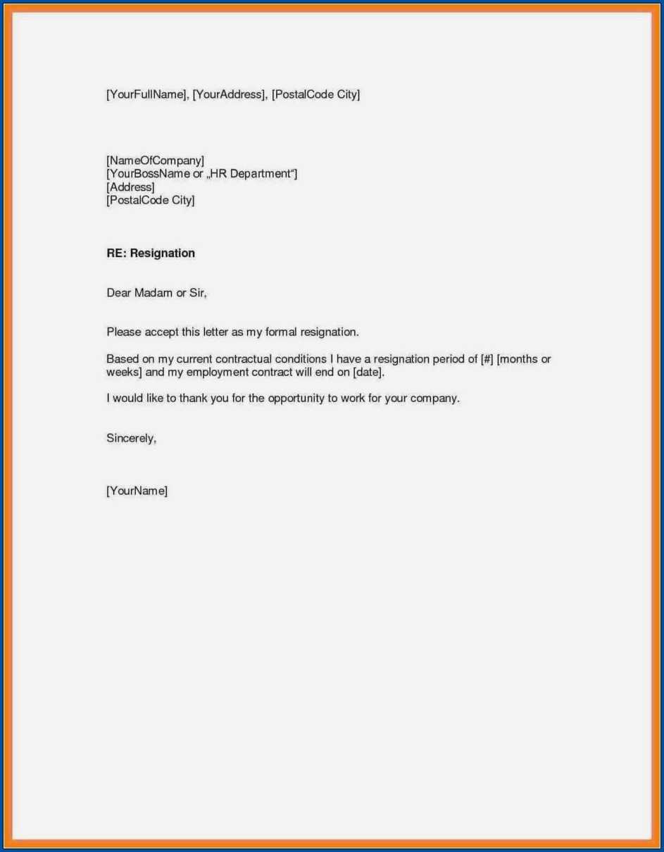 √ Free Printable Resignation Letter Two Weeks Notice Pertaining To Two Week Notice Template Word