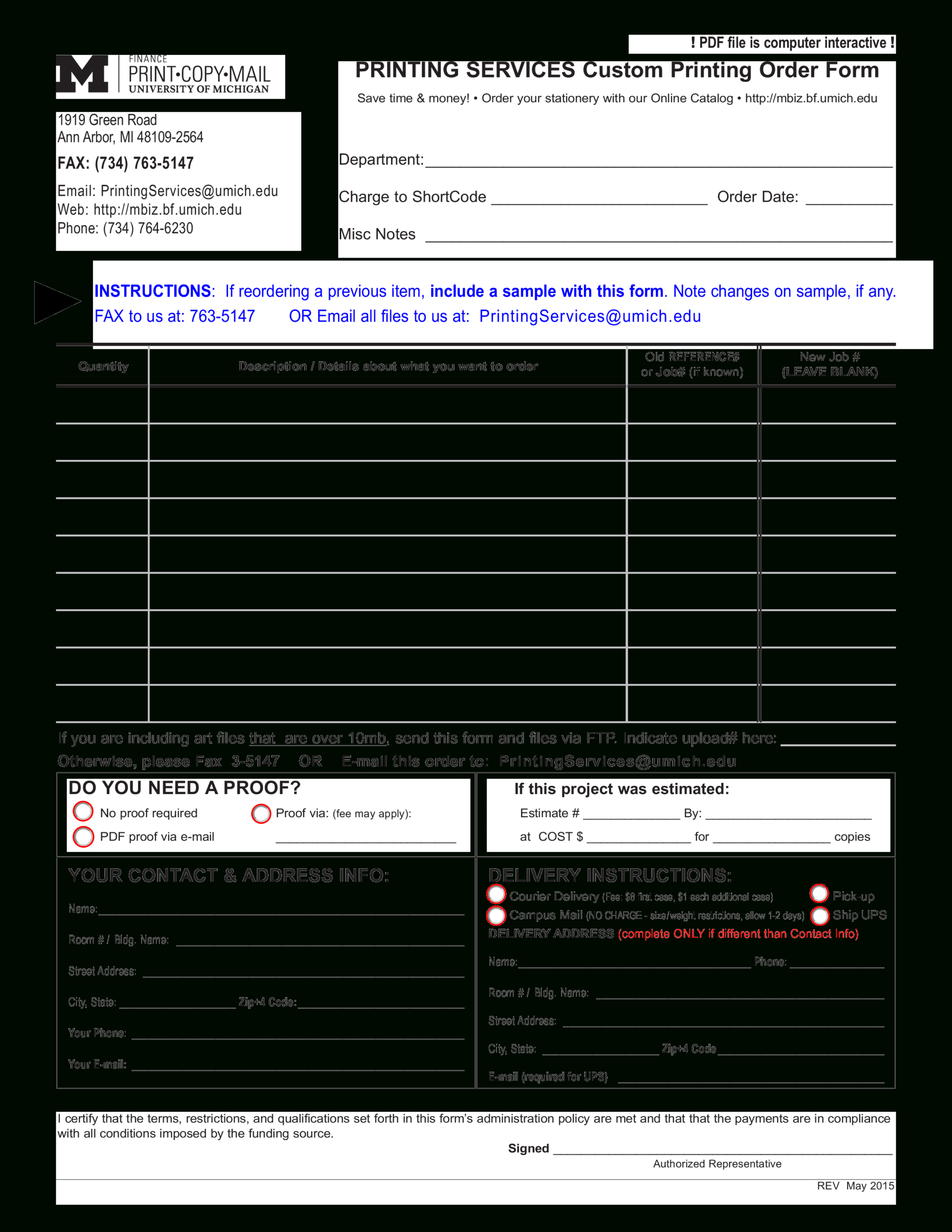 免费Custom Printing Blank Order Form | 样本文件在 Regarding Blank Money Order Template