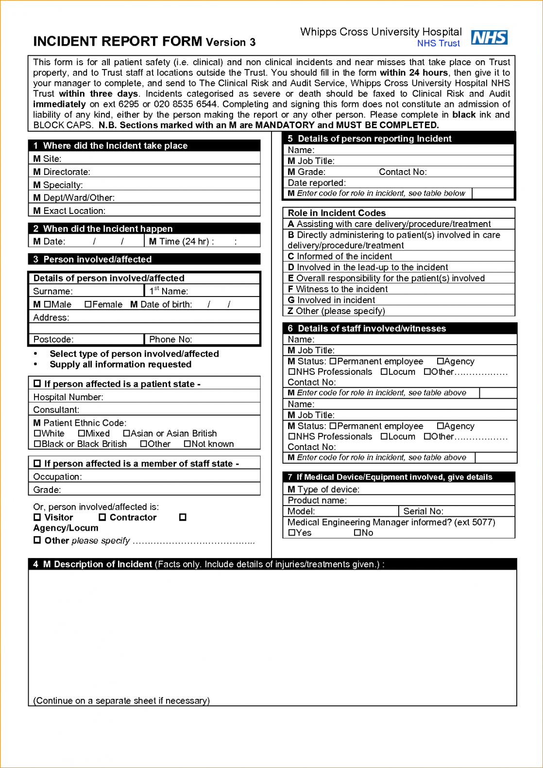 Editable 8 Incident Report Template Word Outline Templates Regarding Incident Report Form Template Doc