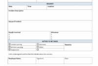 Editable Employee Incident Report Customer Incident Report regarding Employee Incident Report Templates