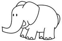 Elephant Outline Printable - Karati.ald2014 in Blank Elephant Template