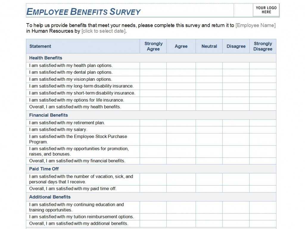 Employee Benefits Survey Template | Employee Benefits Survey With Regard To Employee Satisfaction Survey Template Word