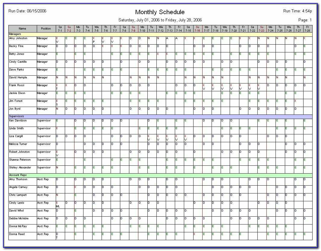 Employee Schedule Template | Marseillevitrollesrugby Within Blank Monthly Work Schedule Template