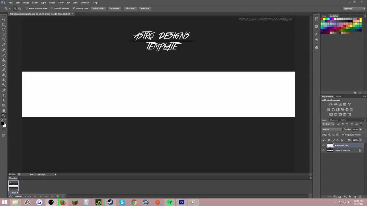 [Empty] Youtube Banner Template. | Astro For Youtube Banners Template