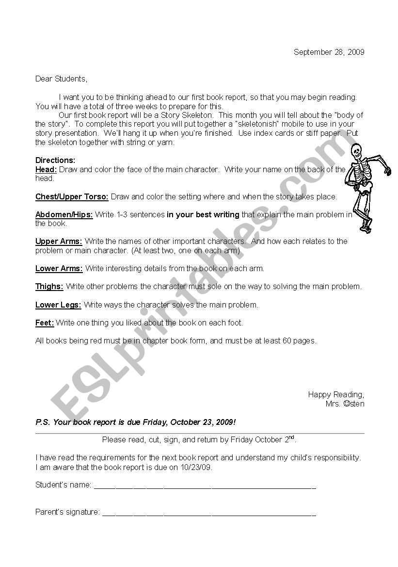 English Worksheets: Story Skeleton Within Story Skeleton Book Report Template