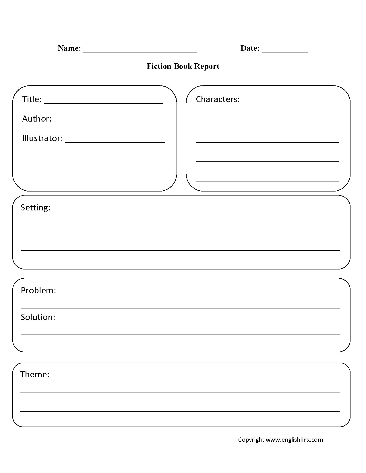 Englishlinx | Book Report Worksheets Inside Book Report Template Middle School