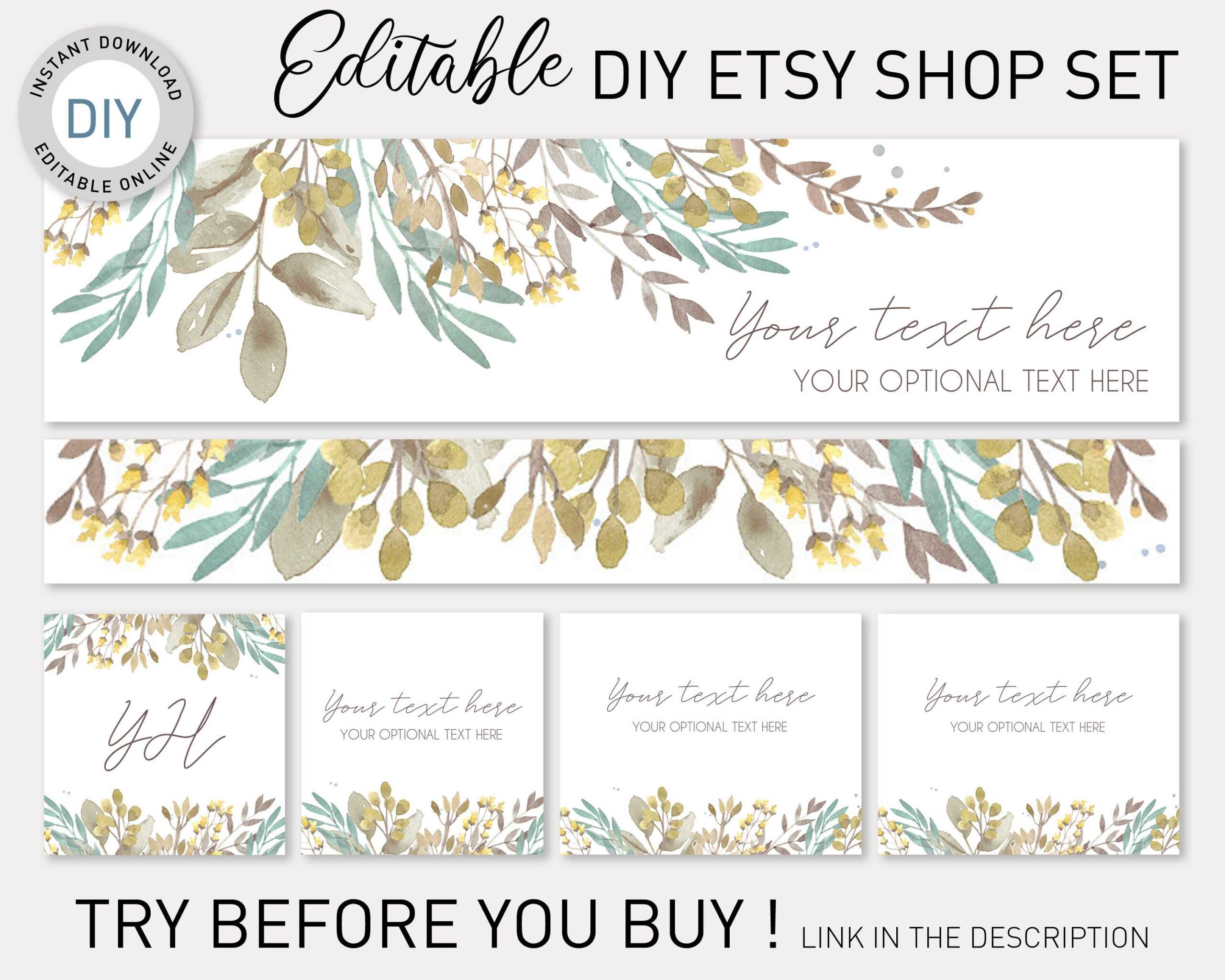Etsy Banner Diy Template, Etsy Branding Kit, Etsy Shop Graphics, Shop  Banner Template, Etsy Cover Image, Etsy Cover Photo,templett Etsy Shop Within Etsy Banner Template