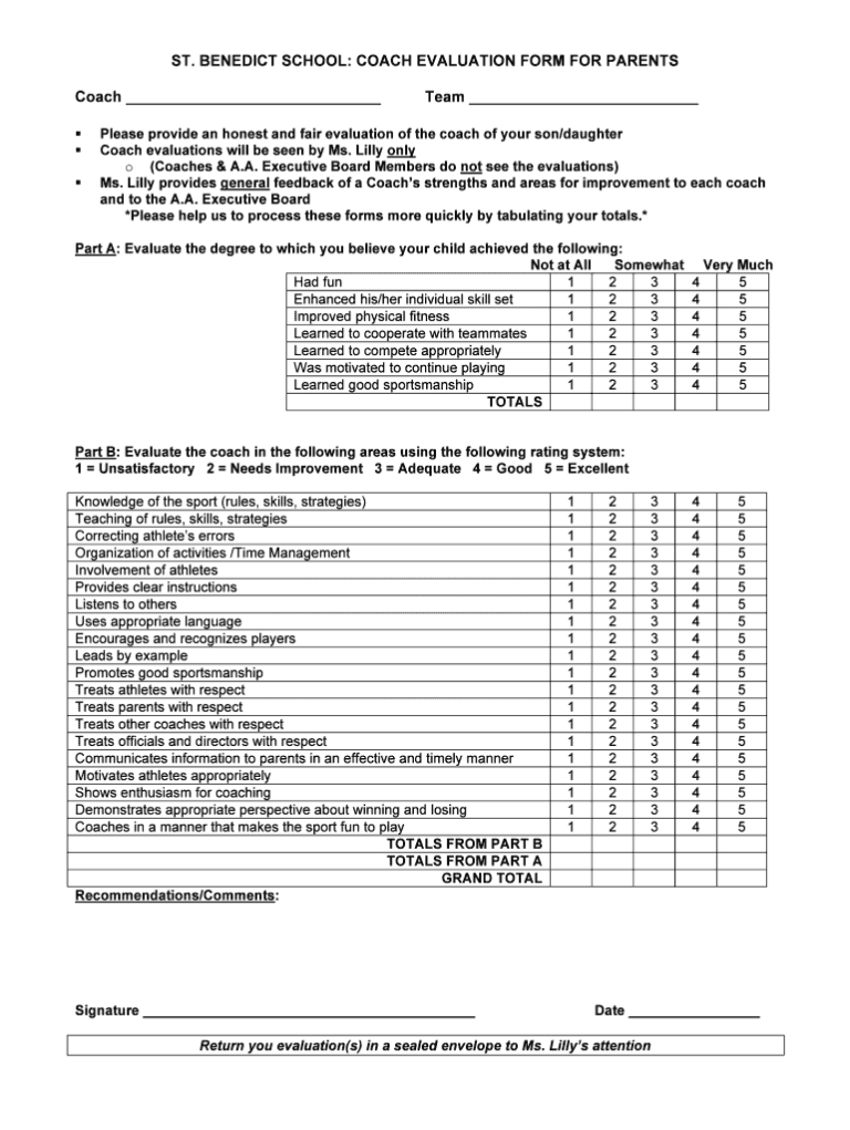 Evaluation Form – Fill Online, Printable, Fillable, Blank within Blank ...