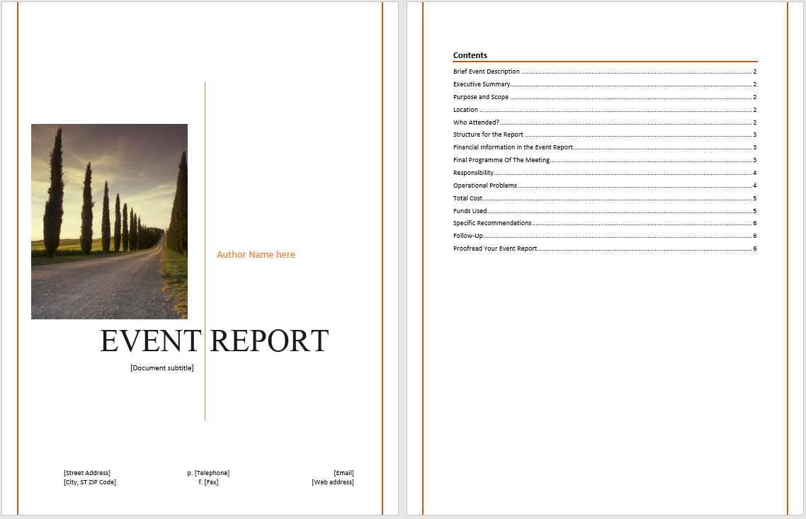 Event Report Template - Microsoft Word Templates Throughout After Event Report Template