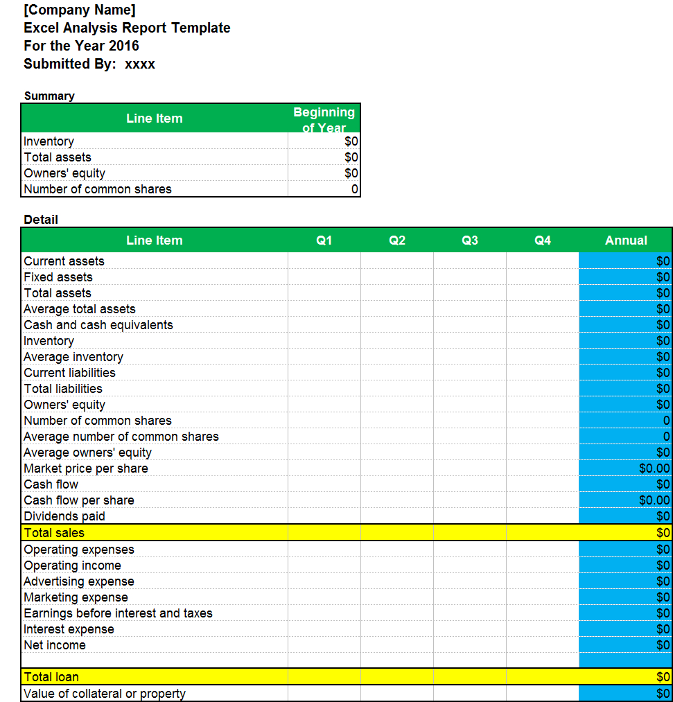 Excel Analysis Report Template – Excel Word Templates Within Sales Analysis Report Template