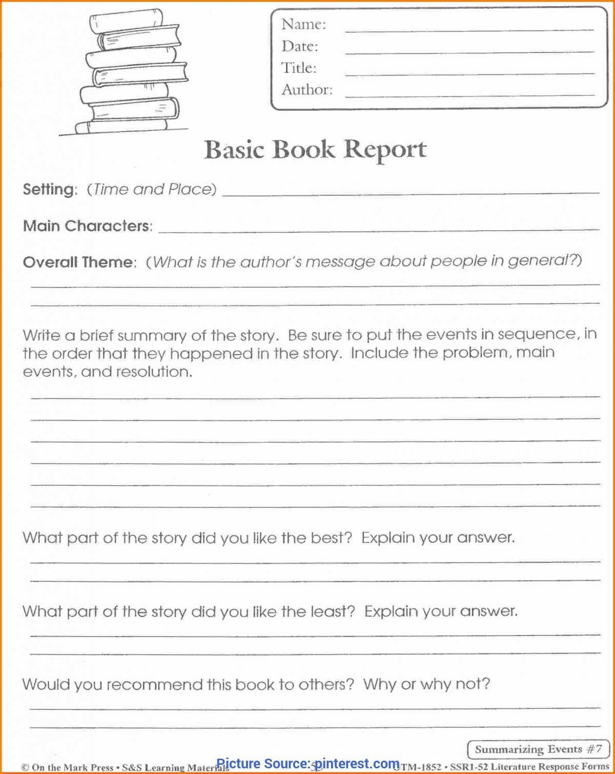 Excellent Book Review Lesson Plan 5Th Grade Related Post For Book Report Template 2Nd Grade