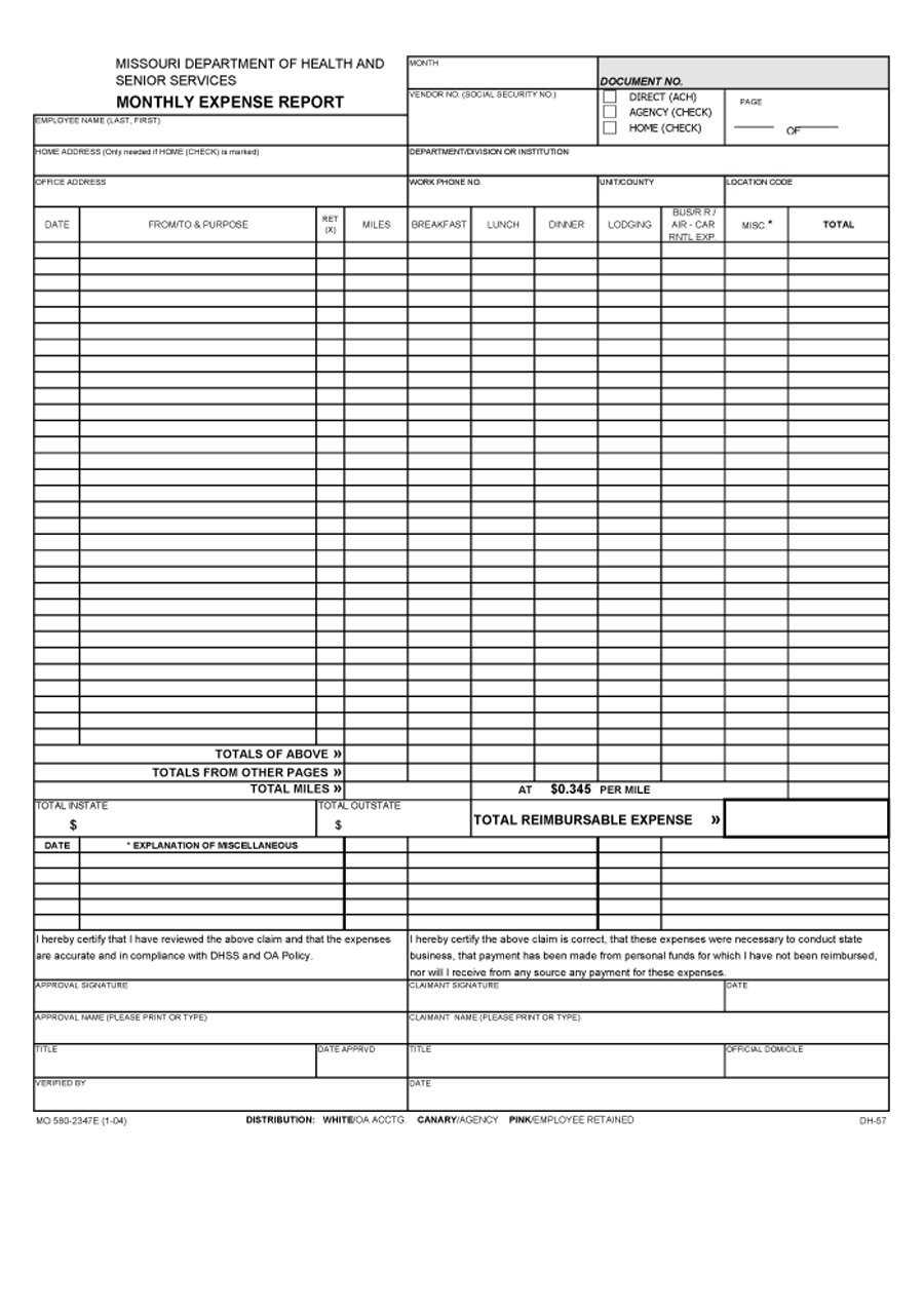 Expense Report Template Expenses Spreadsheet Templates To Pertaining To Monthly Expense Report Template Excel
