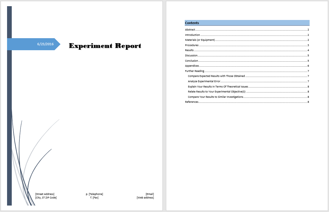 Experiment Report Template - Microsoft Word Templates In It Report Template For Word