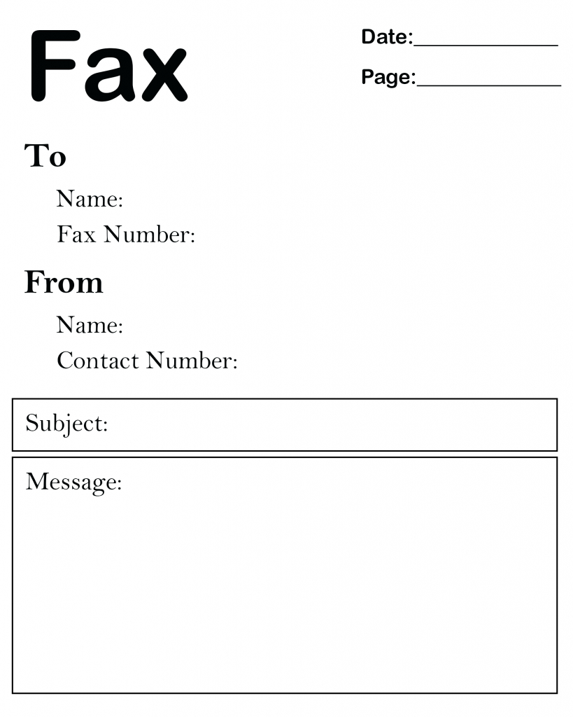 😄free Printable Standard Fax Cover Sheet Template😄 With Regard To Fax Cover Sheet Template Word 2010