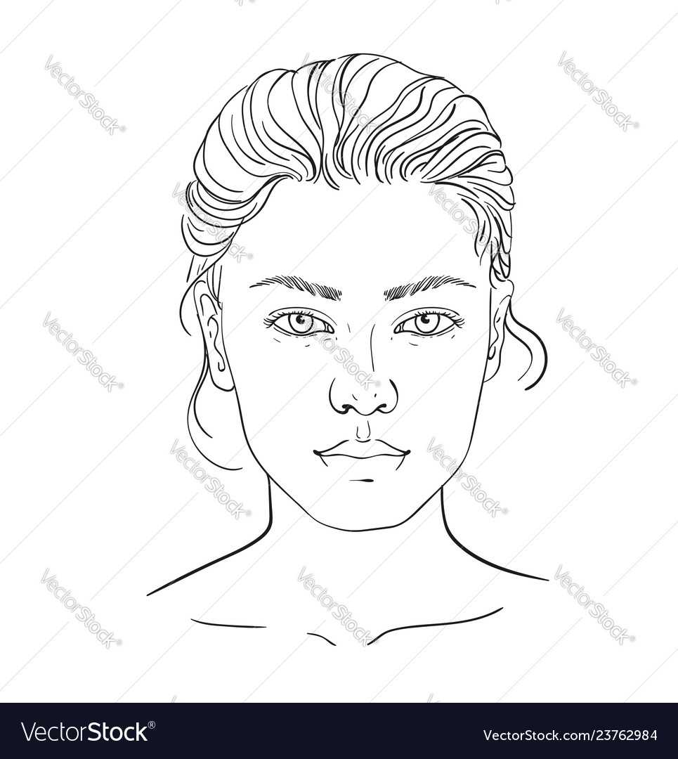 Face Chart Makeup Artist Blank Template With Blank Model Sketch Template