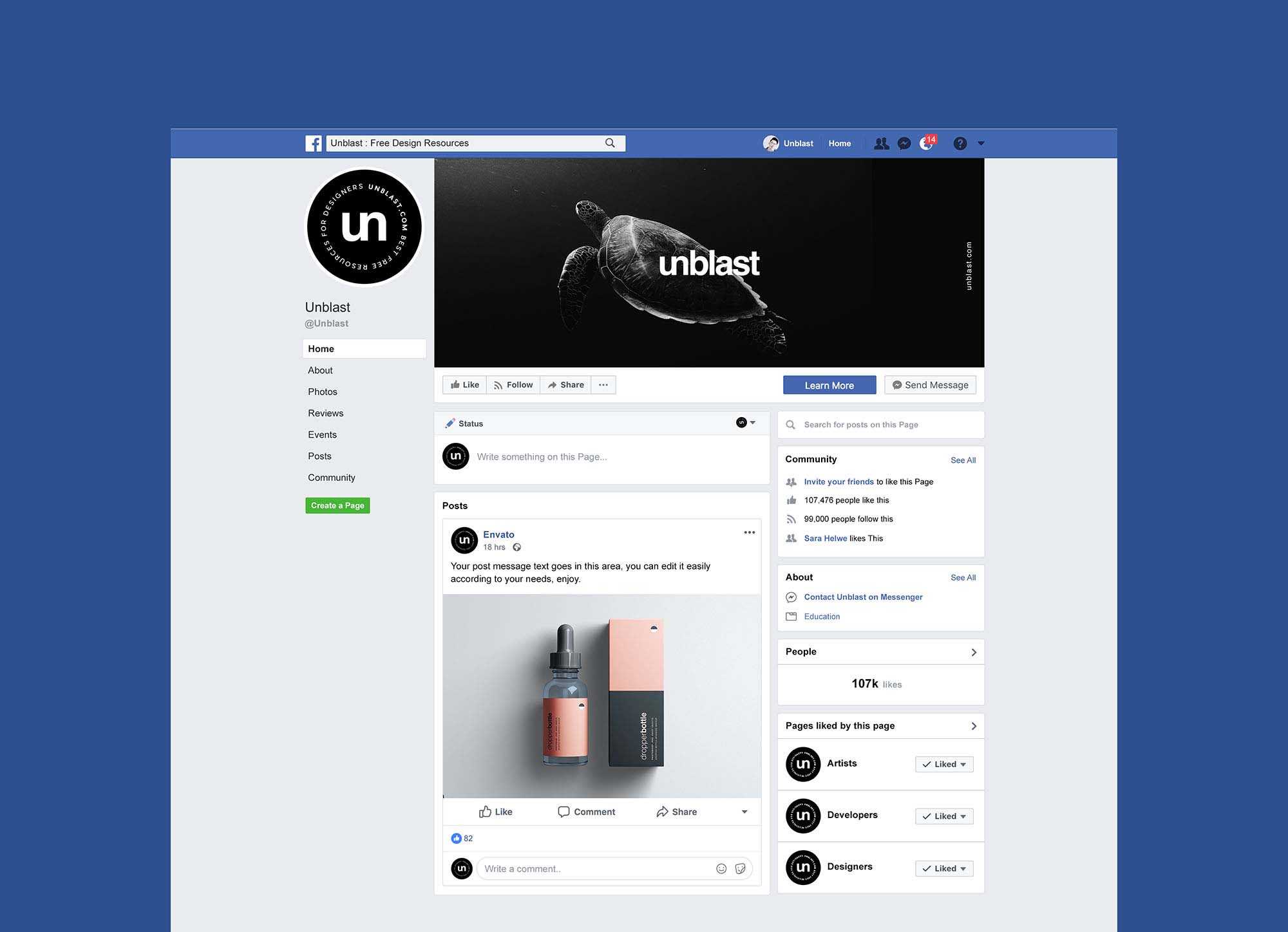 Facebook Page Mockup 2019 (Psd) In Facebook Banner Template Psd