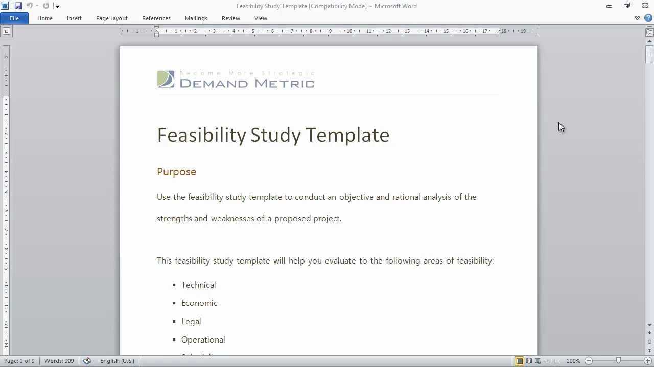 Feasibility Study Template With Technical Feasibility Report Template