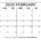 February 2020 Calendar Printable – Blank Templates – 2020 With Blank Activity Calendar Template
