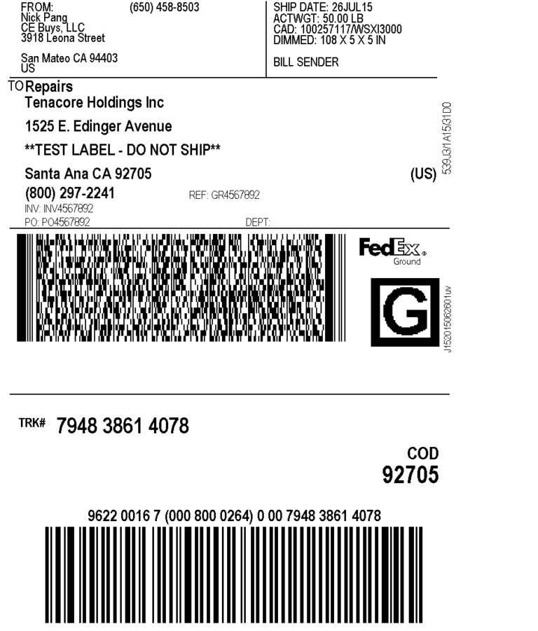 Fedex Ground Return Label Throughout Fedex Label Template Word ...