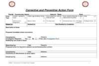 Ff964 Corrective And Preventive Action Example 3A Usable within Fracas Report Template