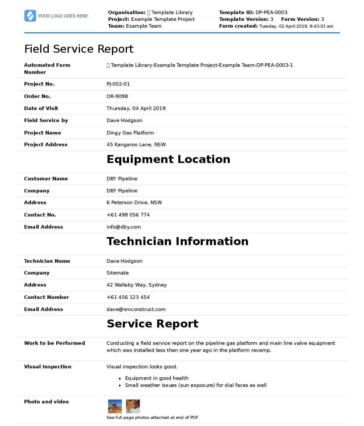 Field Service Report Software And App: Quick And Easy (Try Within Technical Service Report Template