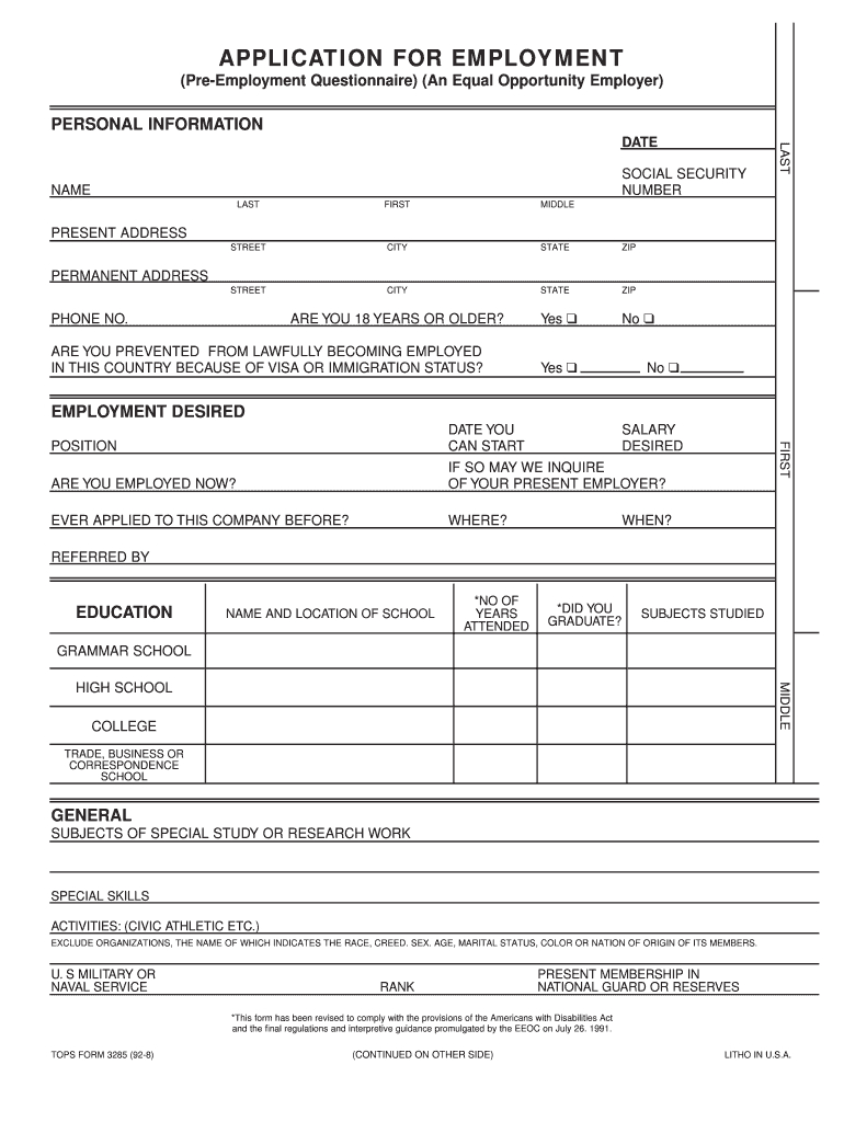 Fillable Job Application – Fill Online, Printable, Fillable Inside Employment Application Template Microsoft Word