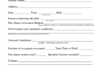 Fire Drill Report Template Uk - Fill Online, Printable in Emergency Drill Report Template