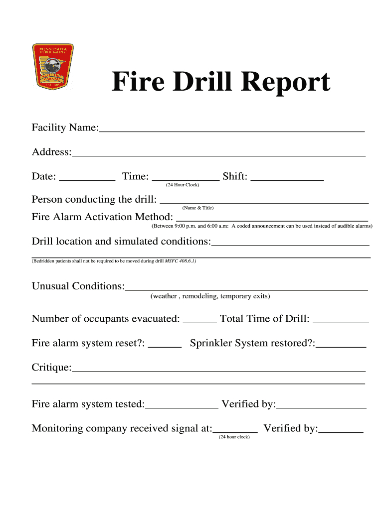 Fire Drill Report Template Uk - Fill Online, Printable Within Fire Evacuation Drill Report Template