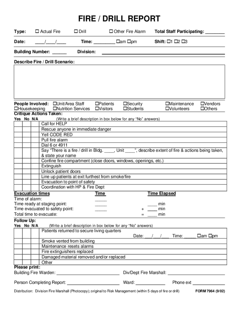 Fire Or Drill Report Form Free Download With Regard To Sample Fire Investigation Report Template