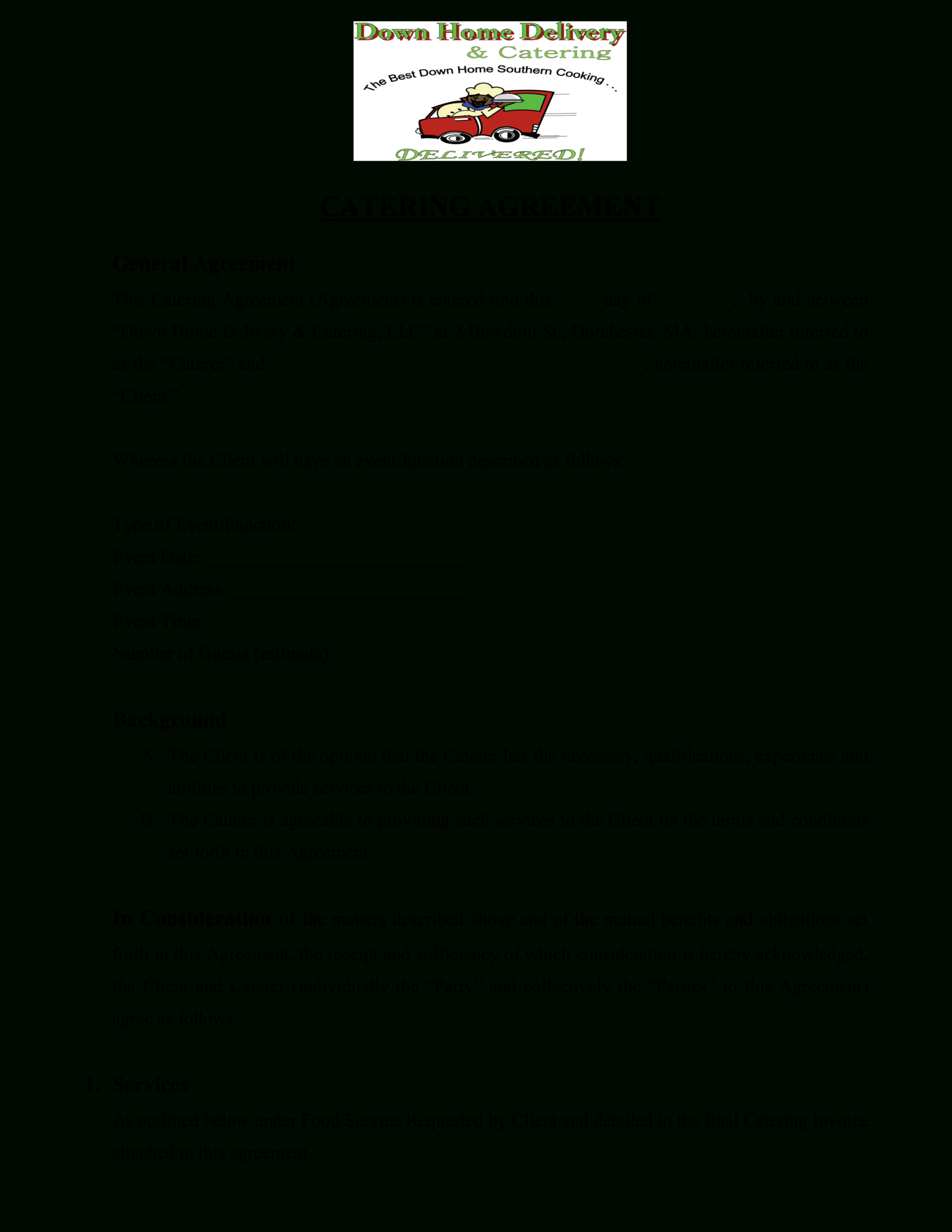 Food Catering Contract Template – Karan.ald2014 With Catering Contract Template Word