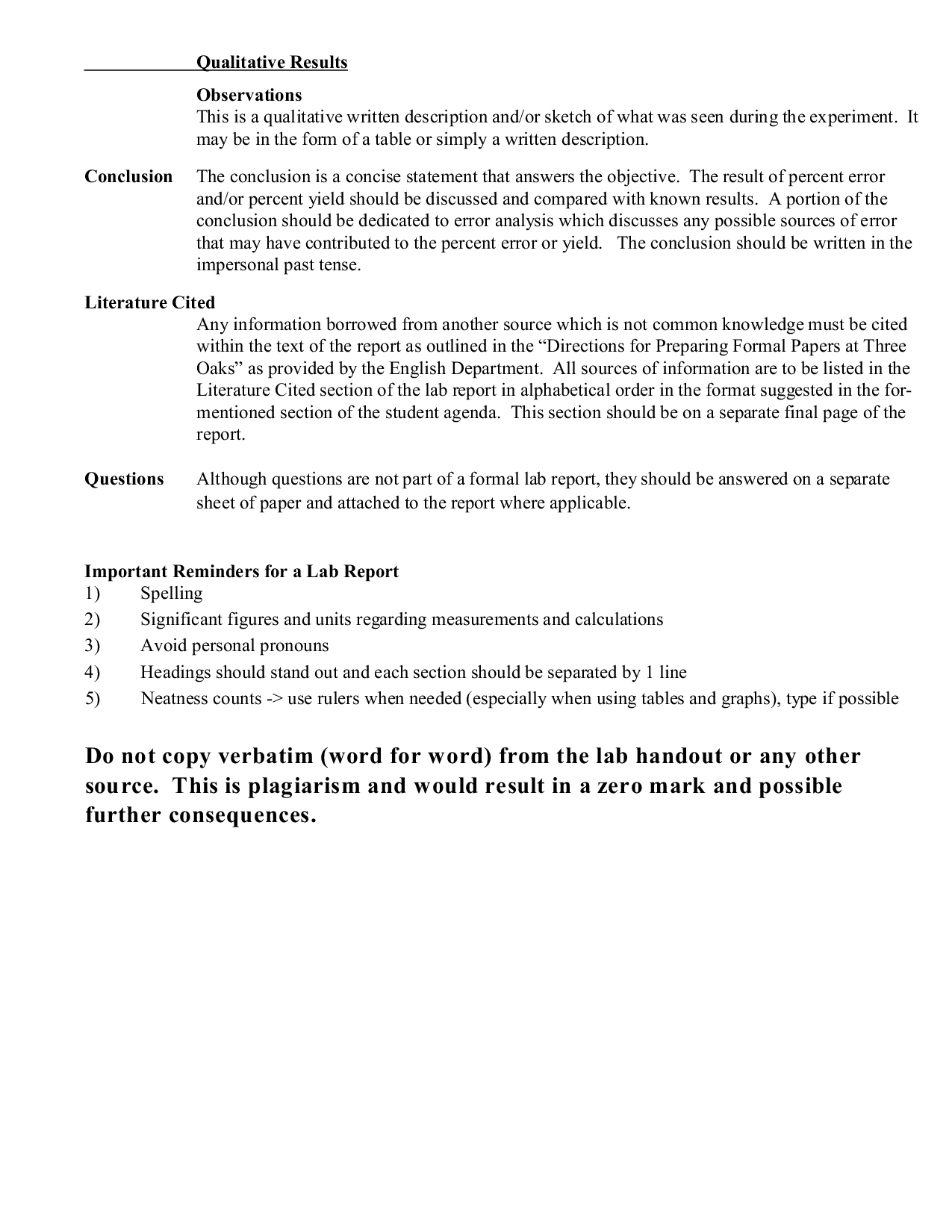 Formal Lab Report Example – Docsity Throughout Lab Report Template Word