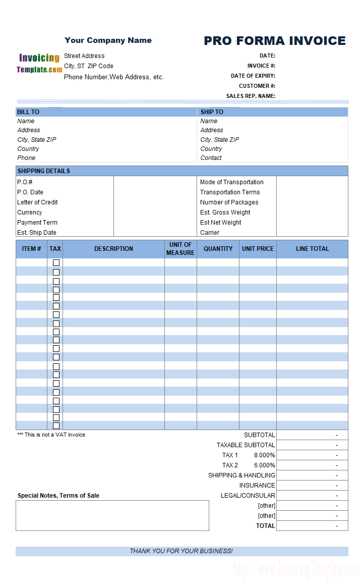 Format Proforma Invoice – Karati.ald2014 For Free Proforma Invoice Template Word