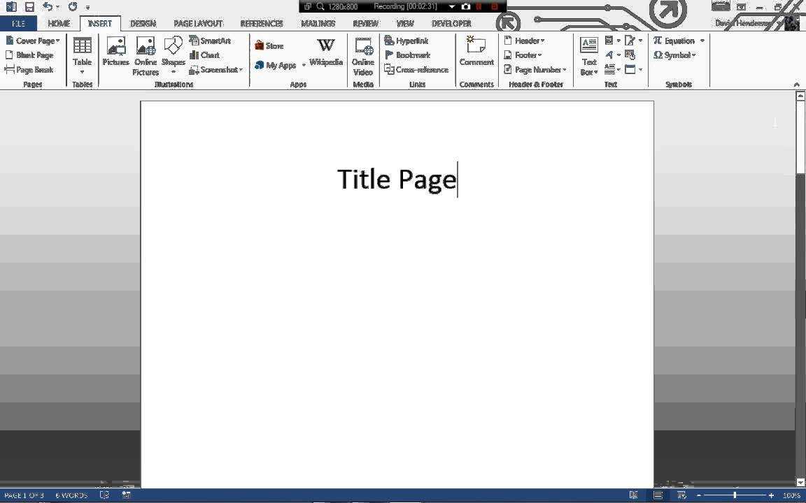 Formatting Page Numbers For Turabian 8Th Ed. Using Microsoft Word 2010 &  2013 Within Turabian Template For Word