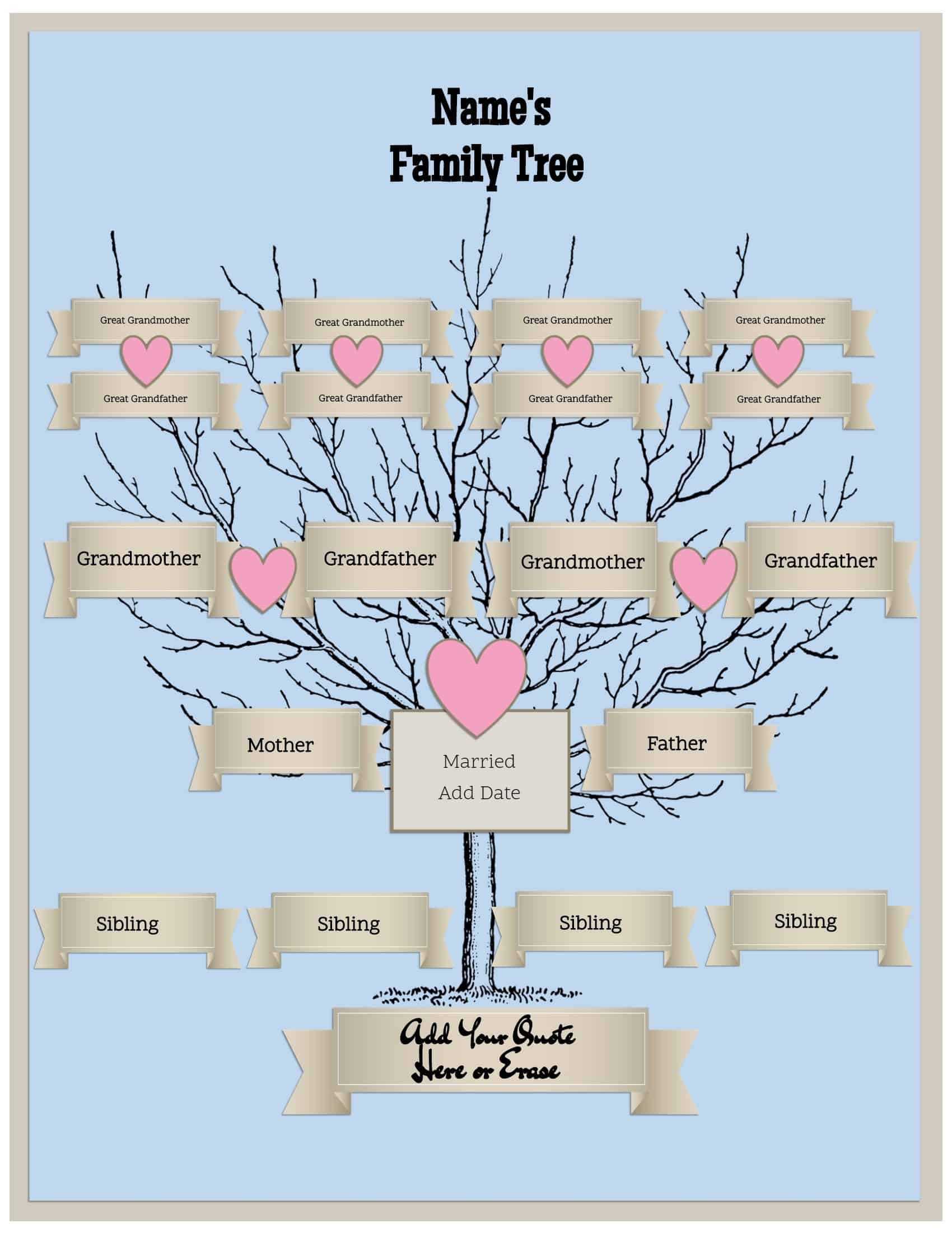 3 Generation Family Tree Template Word - Professional Plan Templates