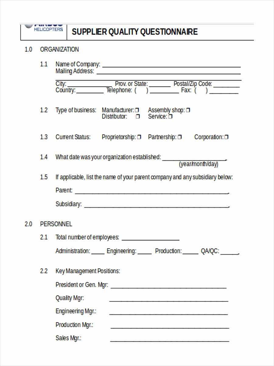 Free 11+ Sample Supplier Questionnaire Forms In Ms Word | Pdf Throughout Event Survey Template Word