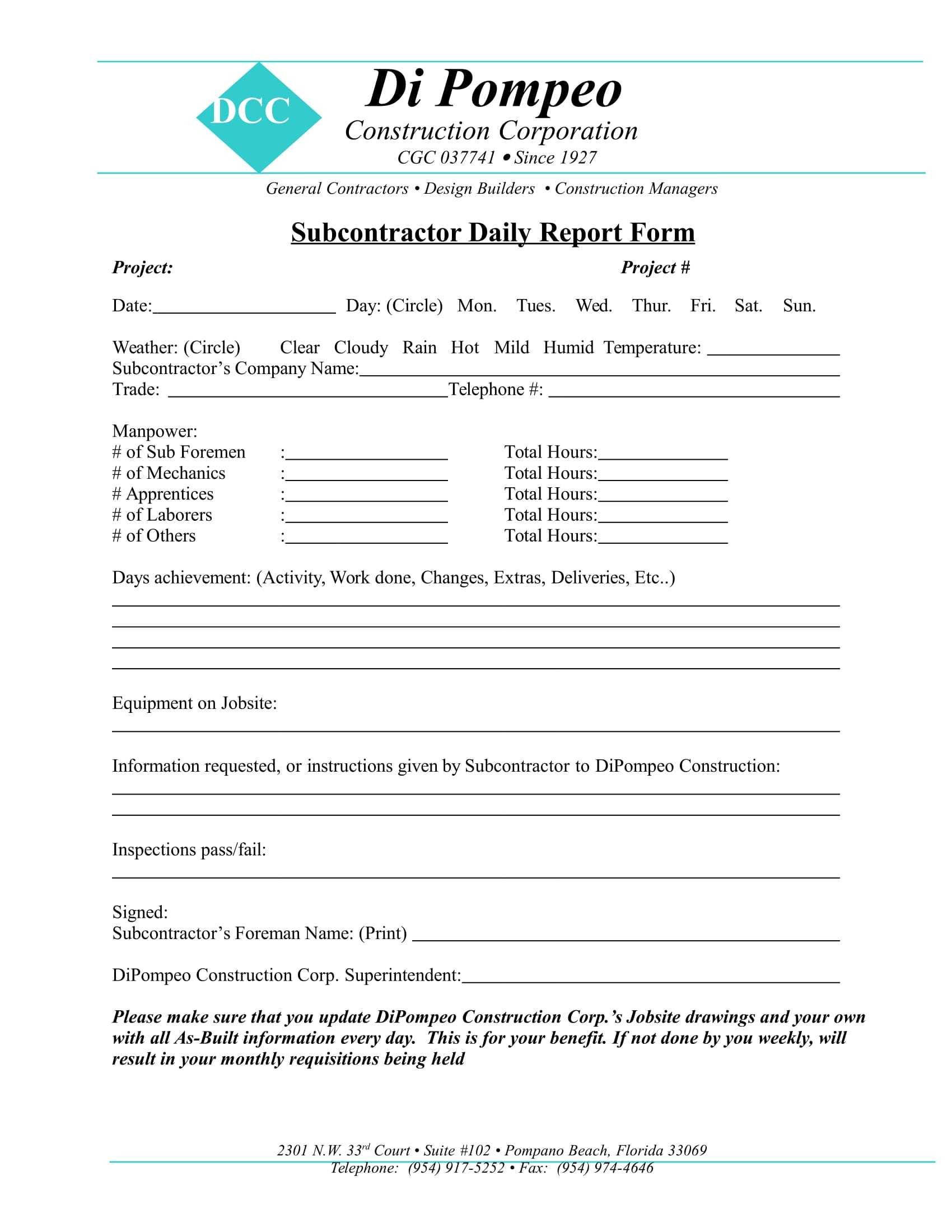 Free 14+ Daily Report Forms In Pdf | Ms Word Throughout Superintendent Daily Report Template