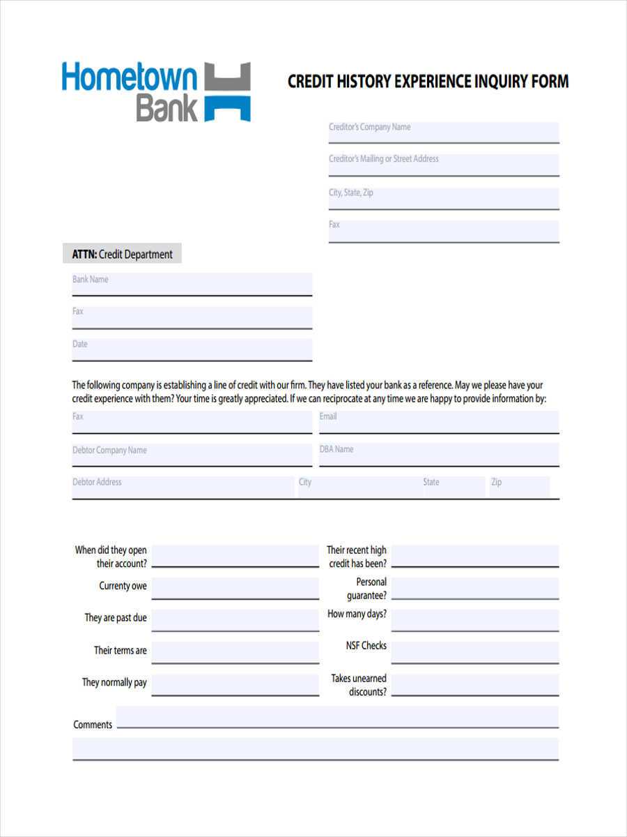 Free 6+ Sample Credit Inquiry Forms In Ms Word | Pdf In Enquiry Form Template Word