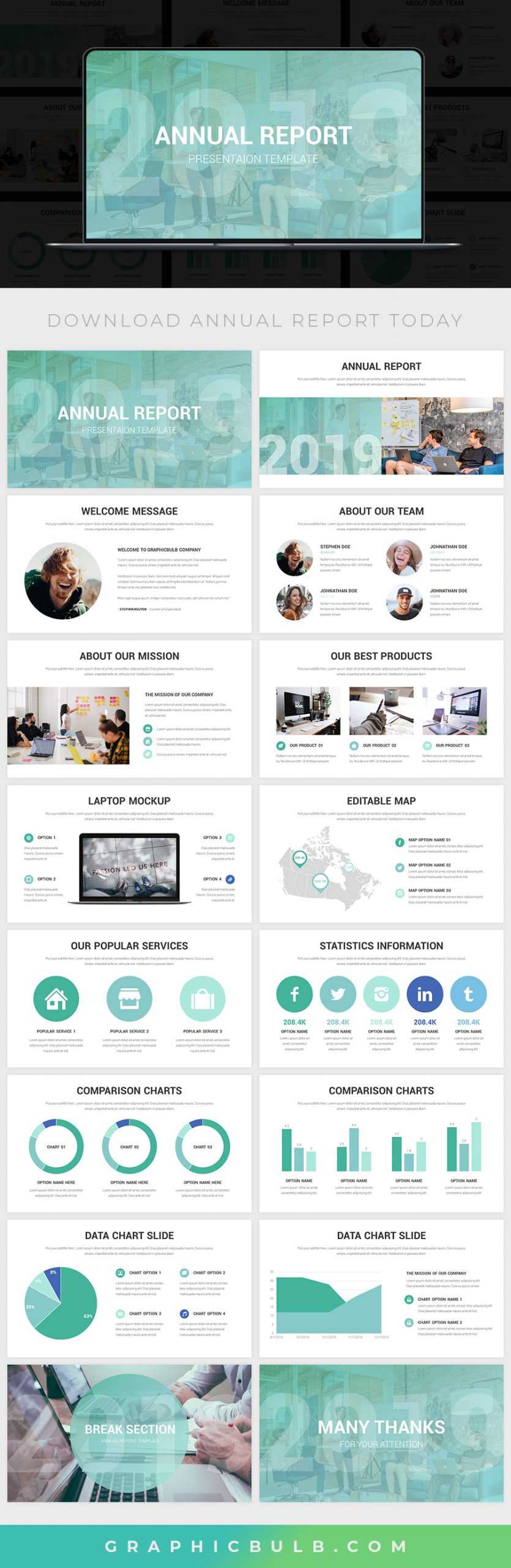 Free Annual Report Powerpoint Template With Annual Report Ppt Template