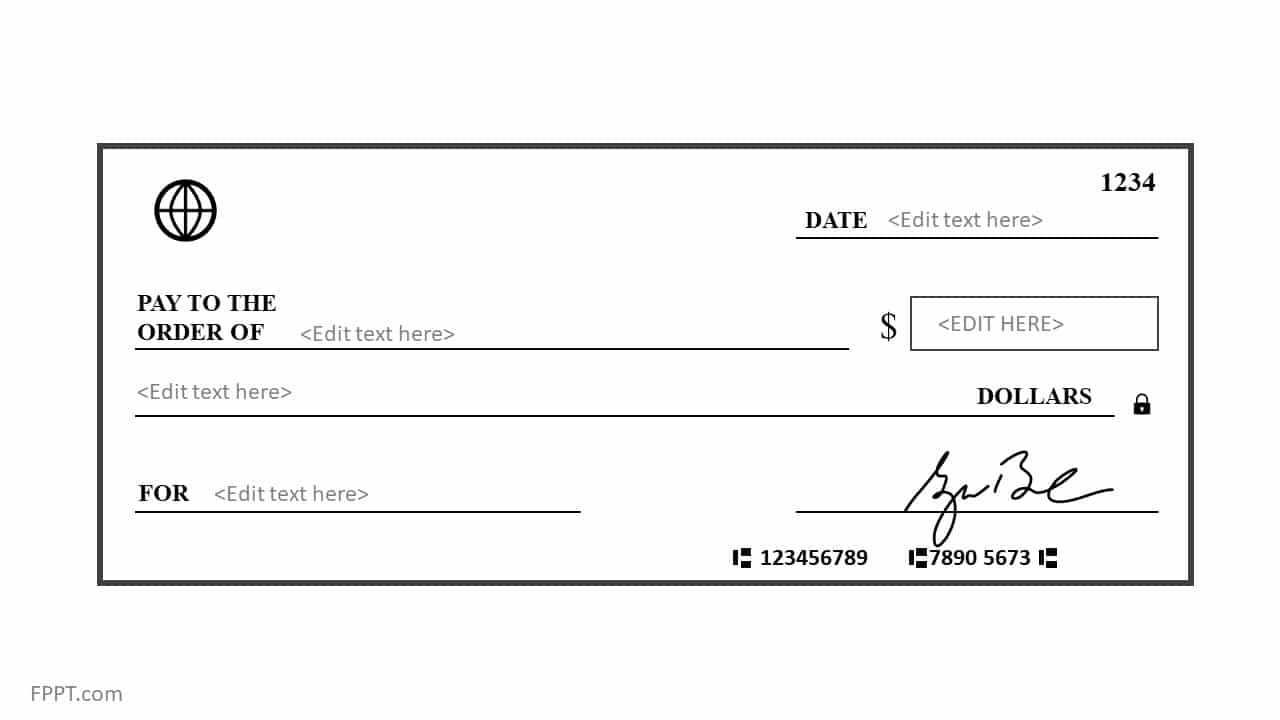 Free Blank Check Template For Powerpoint - Free Powerpoint Regarding Editable Blank Check Template