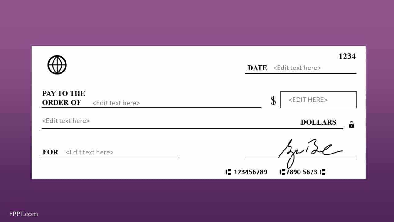 Free Blank Check Template For Powerpoint – Free Powerpoint Throughout Blank Business Check Template Word