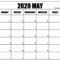 Free Blank May 2020 Printable Calendar Template [Pdf Pertaining To Blank Calendar Template For Kids