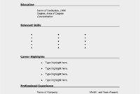 Free Blank Resume Templates Download - Resume : Resume pertaining to Free Blank Resume Templates For Microsoft Word