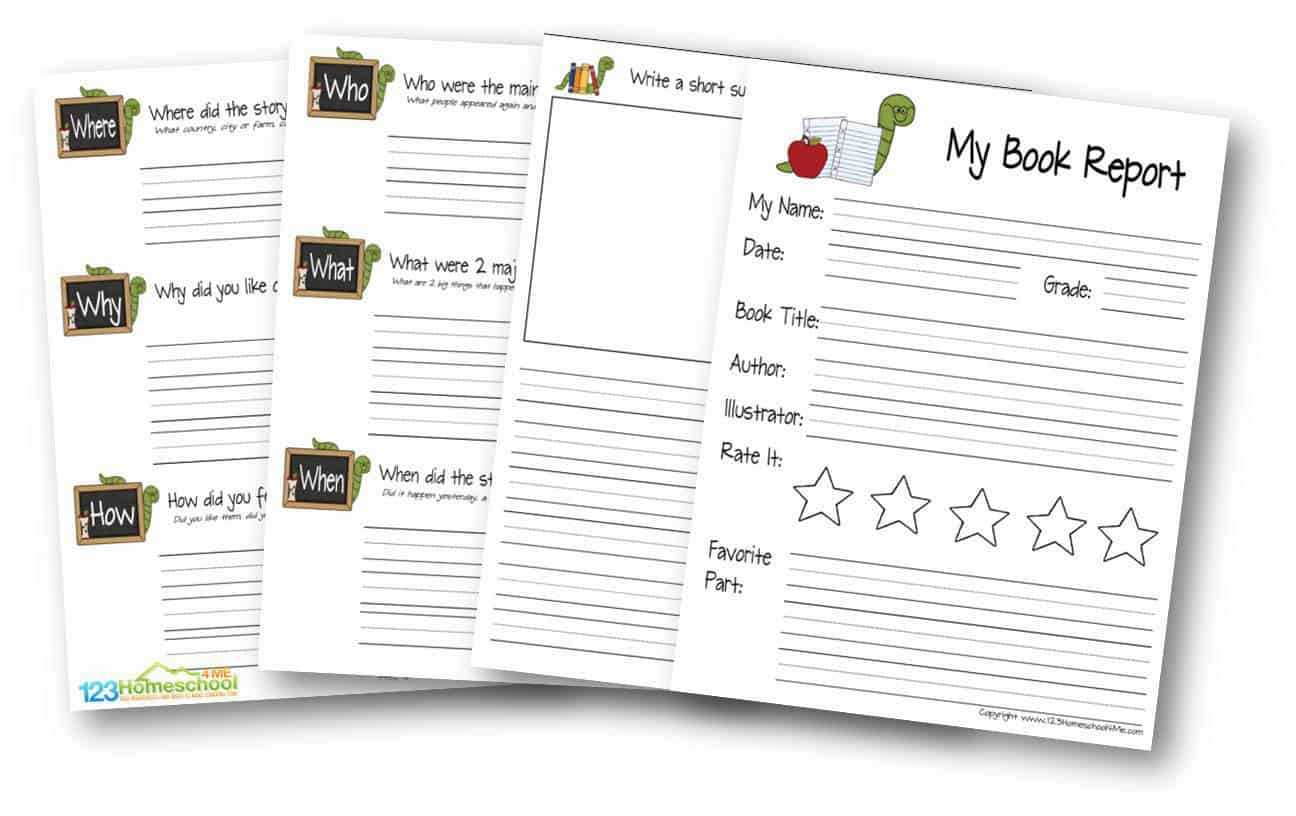 Free Book Report For Kids In Book Report Template 6Th Grade
